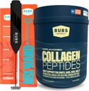 BUBS Naturals Collagen Peptides Pó e mistura de varinha, Colágeno para Mulheres e Homens, Peptídeos hidrolisados, Pastura sem sabor Feita de grama levantada, Keto Friendly, 20 oz Tub Colágeno (28 Servões) +1 Varinha