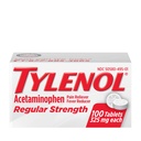 Comprimidos de dosagem regular de tilenol com 325 mg de acetaminofeno, redutor de febre e alívio da dor para dor de cabeça, dor nas costas, dores musculares, dor articular e cãibras menstruais, 100 ct