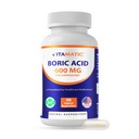 Ácido Bórico Vitamático Cápsula Vaginal Supositórios de Concha 600 mg USP Grau Ácido Bórico em Cápsula Vegetariana Shell - 60 Contagem