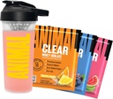 Animal Clear Whey Protein Isolate Sampler Pack & Shaker Garrafa - Delicioso Juicy 20g Protein, Melancia Limeade, Blueberry Acai, Abacaxi Laranja, 3 pacotes de serviço único