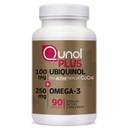 Qunol Plus Ubiquinol CoQ10 100mg com óleo de peixe Omega 3 250mg, suplemento antioxidante de força extra, 90 contagem
