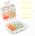 Dynippy Daily Pill Organizer 5 Compartimentos Portáteis Prova de Humidade Pequeno caso de comprimido para bolsa de bolso caixa de pílulas de viagem Portable Medicine Vitamina Fish Oil Holder Container (Branco)