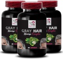 Natural Hair Complex - Cabelo Cinzento Reverso - Vibrancy fresco, Reavivamento de cor, Tom de cabelo, Restaurar Vibrancy, Atualizar de cor, Brilho de cabelo, Aparência jovem, Cabelo luminoso 3 garrafas 180 cápsulas