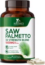 Saw Palmetto para homens 1000MG - 3X Suplemento de saúde da próstata - Suplemento de extrato de ervas - Suplementos de próstata para apoio à saúde do homem, Urinário próstata e suporte à saúde do cabelo - 60 Cápsulas