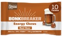 Mastigadores de energia do disjuntor de Bonk, ingredientes livres de leite e glúten para fornecer energia rápida e foco, 1 caixa de 10 pacotes, cerveja raiz