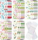 120 Pcs tecido adesivo bandagens flexíveis em massa formas e padrões variados pequeno colorido bonito tecido bandagens com não vara Pad 3 x 1 polegadas para cortes Feridas raspa mulheres (Flower)