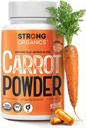 USDA Organic Cenoura em pó Cápsulas (120), Crescido nos EUA, Eye Support, Beta Caroteno, Vitamina A, Carotenóides, Antioxidantes, 106°F Max, Vegan, Kosher-2 Meses Fornecimento