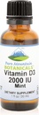 Pure Mountain Botanicals Flavored Vitamina D Drops – Mint Flavored Liquid Vitamina D3-2000iu por serviço - 1 oz garrafa