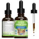 Bem-estar do animal de estimação Thyroid Suporte prata para cães - Suporta função equilibrada da tiroide, metabolismo saudável, energia normal, Ashwagandha, Bacopa - Veterinária-Formulada Suplemento de ervas 2 oz (59 ml)