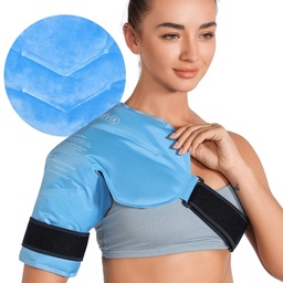 REVIX Shoulder Ice Pack for Rotator Cuff Cold Therapy, Arm Gel Ice Pack for Leusions Reusable, Flexible Cold Compression Wrap for Post-Workout Recovery, Fadigue and Shoulder Desconffort, Blue