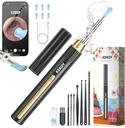 Kekoy Ear Cleaner com câmera para o Natal, 1296P HD Ear Wax Removal Tool Camera, Otoscópio WiFi com luz para limpeza da orelha, Endoscópio para iOS e Android, com 8 pcs Ear Set (Ouro)