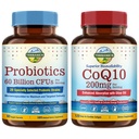 Terranics Probióticos & CoQ10 Pacote, Coração & Digestion Saúde, 60 Bilhões Probióticos, Coenzima Bioativa Q10 200mg, Extra Azeite Virgem, Pacote & Salvar