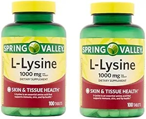 Spring Valley - L-Lysine 1000 mg, 100 comprimidos (embalagem de 2)