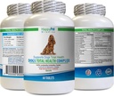 Dog Healthy Coat Supplement - Dogs Total Health Complex - Natural - Melhor Casaco de Cabelo Imune Eye Teeth ITU Health - quercetin para cães - 1 garrafa (60 doces)