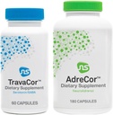 NeuroScience Mood + Adrenal Support Set - AdreCor + TravaCor (2 Produtos, 180 Cápsulas, 60 Cápsulas)