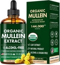 Mullein Drops para pulmões, folha de mullein & extrato de alcaçuz apoio Lung Cleanse & respiração saudável, Mullein Folha orgânica Tintura Suplemento de ervas, Sem aditivos Mullein Extract Drops 2 fl Oz 60Ml