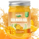 ACEYO (12 OZ) Irish Sea Moss Gel Raw Vegan Mango Abacaxi Sabor 102 Vitaminas e Minerais Selvagem Colhida Não-GMO Imune Defesa Booster Thyroid Digestive Support