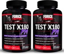 FORCE FACTOR Teste X180 PM, 2-Pack, Testosterona Booster para homens, Overnight Testosterona Suplemento para construir músculo, aumentar a força, e promover sono mais profundo, saudável e recuperação, 240 comprimidos