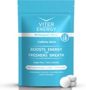 Viter Energy 40mg Caffeine Mints - Açúcar livre, B Vitaminas, Vegan, Boosts alerta rápido energizado foco, comprimidos nootrópicos cafeínados (Flavor verde de inverno, 8 onças, Bolsa em massa)