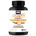 Fator de força Cápsulas de cogumelos modernos, Suplemento de cogumelos com Leões Mane, Turquia cauda, & Cordyceps para apoiar energia, foco, imunidade, & digestão, 90 Cápsulas vegetais