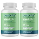 BESTVITE Vitamina K2 100 mcg como MK-7 (240 Cápsulas vegetarianas)(120x2) - Sem estearatos - Vegan - Não OGM - Sem glúten