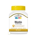 Comprimidos de Biotina do século XXI, 10.000 mcg, contagem de 120 sem sabor