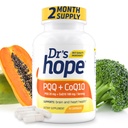 PQQ CoQ10 - PQQ 20mg Com CoQ10 100mg, Suplemento PQQ com Coenzyme Q10 Supplement Supplement Suporta Saúde do Cérebro, 60 bonés vegetarianos - 1 cápsula por serviço