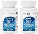 GeriCare Nephro Vitamina C & B Comprimidos Complexos, 100 Contagem – Saúde Renal Diária e Apoio Energético, Imune System Boost, Proteção Antioxidante e Apoio ao Metabolismo (Pacote de 2)