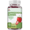 YiLing Ashwagandha Gummies para mulheres e homens, 3000 Mg de alta potência Ashwagandha Extrato de raiz aumenta a energia, melhora o sono, alivia o estresse e acalma o humor, 60 Conde Strawberry Flavor Ashwagandha