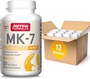Fórmulas Jarrow MK-7 90mcg-Bioactive Form of VIT K2-120 Servings (Softgels)-for Bone & CV Health-VIT K2 MK-7 Dietary Supp-K2 VIT Supp MK-7-Gluten Free,12 Pack