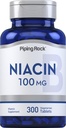 Piping Rock Niacin Supplement for Women and Men (100mg) 300 Comprimidos com Flushing Ácido Nicotínico, Vegetariano, Não-GMO, Gluten Free