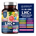N1N LHC+ 15-em-1 Suplemento de suporte imunológico com espirulina, alcaçuz, Ginseng, guarana, vitamina D e vitamina C para imunidade, energia e alívio de longa distância, 60 tampas de veg, garrafa cor maio Vary