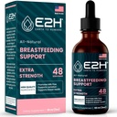 E2H Suplemento de amamentação e suporte de lactação - Suplemento de lactação líquida - Contém feno-grego, cardo de leite, funcho e mais - Sem álcool - Vegan - 2 Fl Oz
