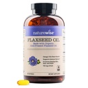 NatureWise Flaxseed Oil 1.242 mg, Fish Free Omega 3 6 9 com 720mg ALA, Suplemento dietético para apoio à saúde do coração - Orgânico, frio prensado, Não-GMO - 240 Softgels[8-mês de fornecimento]
