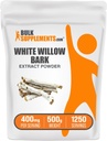BulkSupplements.com White Willow Bark Extract Powder - Suplemento de ervas, White Willow Bark Powder - Gluten Free, 400mg por serviço, 500g (1.1 lbs) (Pacote de 1)