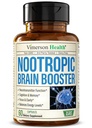 Nootropics Suplemento de suporte cerebral - Nootropic Brain Booster para melhor foco, concentração e memória. Nootrópico do cérebro para a saúde do cérebro, humor e suporte energético. Não-GMO. Feito nos EUA. 60 Cápsulas