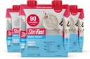 SlimFast Snack Shake, 90 Shake de fibra de calorias, Pronto para beber, Bebida de proteína, Baunilha cremosa, 12 contagem