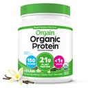 Orgain Organic Vegan Protein Powder, Vanilla Bean - 21g Vegetal Based Protein, 4g Fibra Prebiótica, Sem Ingredientes Lactose, Sem Açúcar Adicionado, Não-GMO, Para Shakes & Smoothies, 1,02 lb (Pacote de Vary Maio)