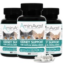 AminAvast Kidney Support Supplement for Cats and Small Dogs, 300mg 3-Pack - Promove a função natural do rim - Aids na saúde e vitalidade dos rins do envelhecimento - Administração fácil - 60 cápsulas de aspersão