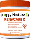 RenaCare K é para K Renal (Gluconato de Potássio) Pó de Potássio para Cães e Gatos, (4 onças) com Flavor de Fígado de Frango - 215 Level Scoop (O Made é EUA)