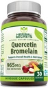 Herbal Secrets Quercetin 800 Mg com Bromelain 165 Mg Supplement (Suplemento) 60 Cápsulas Veggie (Não-GMO) Feito nos EUA