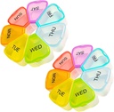 Organizador de comprimidos de 7 dias grande semanal - caixa de pílulas, caso, recipiente, dispensador de viagem - óleo de peixe, vitaminas, organizador de medicina