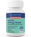 WELMATE - Alergia Alívio - Fexofenadina HCl 180 mg - 24 horas anti-histamínico não-drowsy - espirros - Nariz Runny - Comichão olhos, nariz & garganta - Alergia alívio comprimidos - 100 contagem