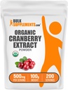 BulkSuplements.com Extrato de cranberry orgânico em pó - cranberry orgânico saboreando pó, Fonte de Vaccinium Macrocarpon Fruit - Vegan & Gluten Free, 500mg por serviço, 100g (3,5 onças) (Pacote de 1)