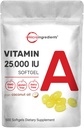 Micro Ingredientes Vitamina de força máxima A 25000 UI 500 Softgels com óleo de coco para uma melhor absorção