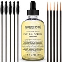 Majestic Puro Óleo de Castor Cílios - com Apple & Argan Stem Cells - Cílios de crescimento Sérum para mais espessas Cílios, Sobrancelhas e Cabelo - Free Set of Mascara Brush & Eyeliner Applicator - 1 fl oz
