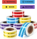 Rotulagem de etiqueta de papel permanente Rotulagem de medicamento Rotulagem de papel permanente Manhã Noon Evening Bedtime Stickers for Pill Case Planner 0.4 * 1.6inch (Cada projeto de 1000 folhas)