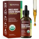 Maca orgânico raiz líquido gotas - Suporta equilíbrio hormonal, humor e energia em mulheres e homens - Lepidium Meyenii para apoiar o desempenho e vitalidade - Não-GMO, Vegan, sem sabor - 60 Servings