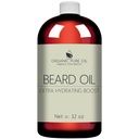 Óleo de barba não perfumada - Natural, não-GMO, Hidratação do cabelo facial & Condicionamento Mistura de óleo - 32 oz - Bulk Tamanho, promovendo o crescimento e cabelo liso sedoso - Jojoba, Argan & More