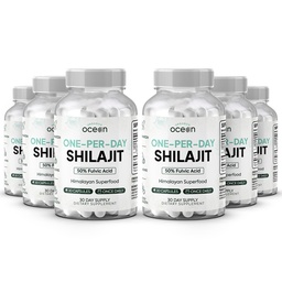 Orgânicos Oceano um-por-dia Shilajit para homens e mulheres - Suplemento natural e potente Shilajit para a idade-defender, força óssea, suporte hormonal e mais - 6 cápsulas Shilajit